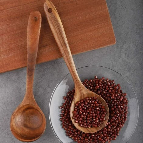 ABCRITAL Batterie De Cuisine En Bois, Ensemble De 6 Pièces, Ensemble D'Ustensiles De Cuisine, Batterie De Cuisine Antiadhésive, Spatule, Fourchette, Spatule Fendue, Cuillère À Soupe, Louche 2 ABCRITAL Batterie De Cuisine En Bois, Ensemble De 6 Pièces, Ensemble D'Ustensiles De Cuisine, Batterie De Cuisine Antiadhésive, Spatule, Fourchette, Spatule Fendue, Cuillère À Soupe, Louche – Image 2