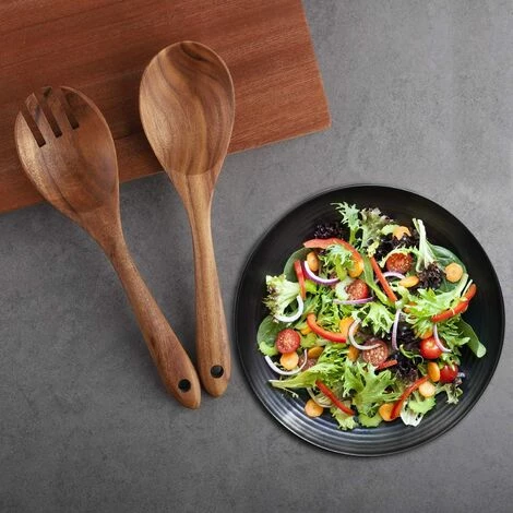 ABCRITAL Batterie De Cuisine En Bois, Ensemble De 6 Pièces, Ensemble D'Ustensiles De Cuisine, Batterie De Cuisine Antiadhésive, Spatule, Fourchette, Spatule Fendue, Cuillère À Soupe, Louche 3 ABCRITAL Batterie De Cuisine En Bois, Ensemble De 6 Pièces, Ensemble D'Ustensiles De Cuisine, Batterie De Cuisine Antiadhésive, Spatule, Fourchette, Spatule Fendue, Cuillère À Soupe, Louche – Image 3