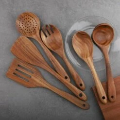 ABCRITAL Batterie De Cuisine En Bois, Ensemble De 6 Pièces, Ensemble D'Ustensiles De Cuisine, Batterie De Cuisine Antiadhésive, Spatule, Fourchette, Spatule Fendue, Cuillère À Soupe, Louche 9 ABCRITAL Batterie De Cuisine En Bois, Ensemble De 6 Pièces, Ensemble D'Ustensiles De Cuisine, Batterie De Cuisine Antiadhésive, Spatule, Fourchette, Spatule Fendue, Cuillère À Soupe, Louche -Accessoires de barbecue Soldes 36288230 5