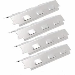 GFTIME 37CM Diffuseur Chaleur Accessoires Pour Char-Broil, Campingaz, Fire Mountain Et Plupart Modèles Flamme Gril, Acier Inoxydable Plaque Chauffante Pièce De Rechange, Paquet 4