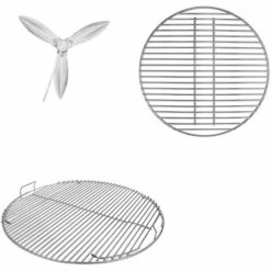 GFTIME Grille De Cuisson, Grille à Charbon Et Système De Nettoyage Pour Grils à Charbon Weber Ø 57CM One-Touch Silver, Bar-B-Kettle, Master-Touch, One-Touch, Pièces De Rechange Pour Gril à Gaz