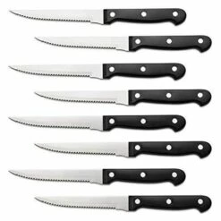 BRIDAY Ensemble De 8 Couteaux à Steak Triple Rivet De 4,5 Po, Noir