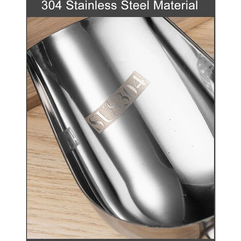 ASUPERMALL Cuillere En Acier Inoxydable Pelle A Bouche Ronde Haricots Grains Glaces Farine Outil De Cuisine, Argent 4 ASUPERMALL Cuillere En Acier Inoxydable Pelle A Bouche Ronde Haricots Grains Glaces Farine Outil De Cuisine, Argent – Image 4