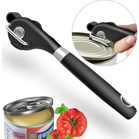 Ouvre-boîte Manuel De Sécurité, Ouvre-boîte En Acier Inoxydable Conception Ergonomique Et Antidérapante Avec Bord Lisse, Coupe Sans Arêtes Vives, Couvercle Pouvant être Remis En Place (noir) GrooFoo 2 Ouvre-boîte Manuel De Sécurité, Ouvre-boîte En Acier Inoxydable Conception Ergonomique Et Antidérapante Avec Bord Lisse, Coupe Sans Arêtes Vives, Couvercle Pouvant être Remis En Place (noir) GrooFoo – Image 2