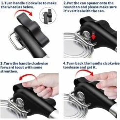 Ouvre-boîte Manuel De Sécurité, Ouvre-boîte En Acier Inoxydable Conception Ergonomique Et Antidérapante Avec Bord Lisse, Coupe Sans Arêtes Vives, Couvercle Pouvant être Remis En Place (noir) GrooFoo 7 Ouvre-boîte Manuel De Sécurité, Ouvre-boîte En Acier Inoxydable Conception Ergonomique Et Antidérapante Avec Bord Lisse, Coupe Sans Arêtes Vives, Couvercle Pouvant être Remis En Place (noir) GrooFoo -Accessoires de barbecue Soldes 38228147 3