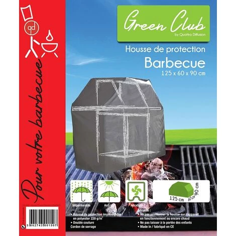 GREENCLUB Housse De Protection Imperméable BARBECUE Haute Qualité Polyester Doublée PVC L 125 X L 60 X H 90 Cm Couleur Anthracite - Anthracite 2 GREENCLUB Housse De Protection Imperméable BARBECUE Haute Qualité Polyester Doublée PVC L 125 X L 60 X H 90 Cm Couleur Anthracite - Anthracite – Image 2