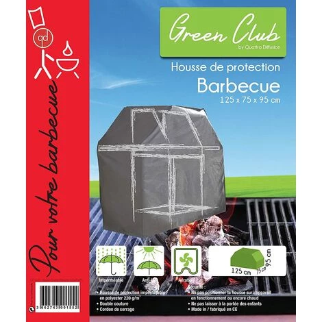 GREENCLUB Housse De Protection Imperméable BARBECUE Haute Qualité Polyester Doublée PVC L 125 X L 75 X H 95 Cm Couleur Anthracite - Anthracite 2 GREENCLUB Housse De Protection Imperméable BARBECUE Haute Qualité Polyester Doublée PVC L 125 X L 75 X H 95 Cm Couleur Anthracite - Anthracite – Image 2