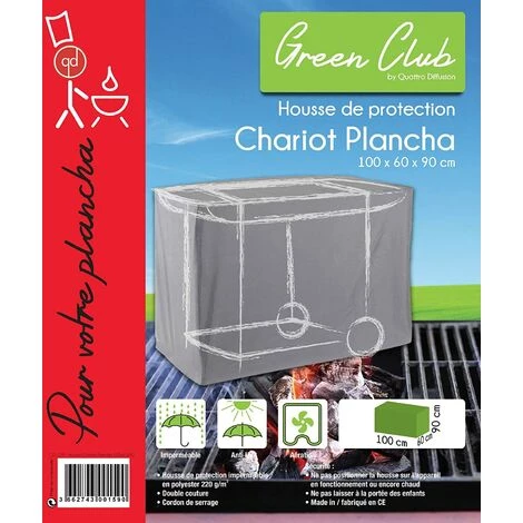 GREENCLUB Housse De Protection Pour Chariot Plancha Haute Qualité Polyester L 100 X L 60 X H 90 Cm Couleur Anthracite - Anthracite 2 GREENCLUB Housse De Protection Pour Chariot Plancha Haute Qualité Polyester L 100 X L 60 X H 90 Cm Couleur Anthracite - Anthracite – Image 2
