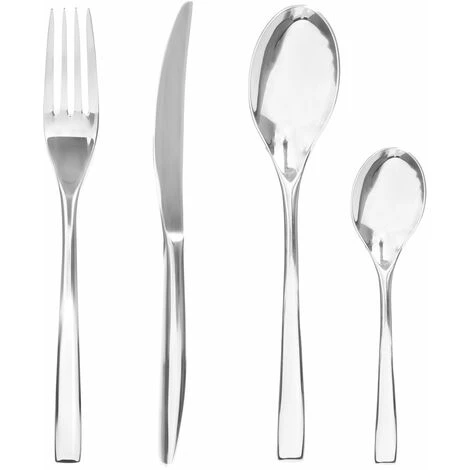 SECRET DE GOURMET Ménagère Denali En Acier Inoxydable - 24 Pièces - Largeur 2.6 Cm, Profondeur 21.5 Cm, Hauteur 0.4 Cm - Argent 1 SECRET DE GOURMET Ménagère Denali En Acier Inoxydable - 24 Pièces - Largeur 2.6 Cm, Profondeur 21.5 Cm, Hauteur 0.4 Cm - Argent