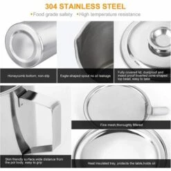 ABCRITAL Récipient À Graisse Avec Passoire À Graisse En Acier Inoxydable Parfait Comme Support De Graisse De Casserole, Garde D'Huile De Cuisson Et Stockage 8 ABCRITAL Récipient À Graisse Avec Passoire À Graisse En Acier Inoxydable Parfait Comme Support De Graisse De Casserole, Garde D'Huile De Cuisson Et Stockage -Accessoires de barbecue Soldes 40001995 4