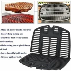 GFTIME 43 X 32CM 7644 Grille De Cuisson En Fonte Accessoires Pour Barbecue Weber Q100, Q1000, Q1200, Q1400 Grille à Gaz Pièces De Rechange, Ne Convient Pas Aux Grilles De La Série Weber Q200 Q300, Paquet 2 9 GFTIME 43 X 32CM 7644 Grille De Cuisson En Fonte Accessoires Pour Barbecue Weber Q100, Q1000, Q1200, Q1400 Grille à Gaz Pièces De Rechange, Ne Convient Pas Aux Grilles De La Série Weber Q200 Q300, Paquet 2 -Accessoires de barbecue Soldes 40256328 5