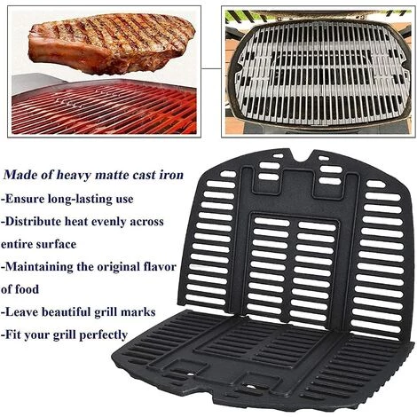 GFTIME 43 X 32CM 7644 Grille De Cuisson En Fonte Accessoires Pour Barbecue Weber Q100, Q1000, Q1200, Q1400 Grille à Gaz Pièces De Rechange, Ne Convient Pas Aux Grilles De La Série Weber Q200 Q300, Paquet 2 5 GFTIME 43 X 32CM 7644 Grille De Cuisson En Fonte Accessoires Pour Barbecue Weber Q100, Q1000, Q1200, Q1400 Grille à Gaz Pièces De Rechange, Ne Convient Pas Aux Grilles De La Série Weber Q200 Q300, Paquet 2 – Image 5