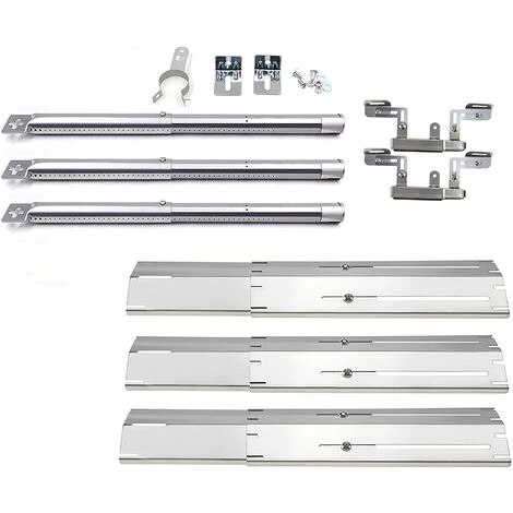 GFTIME Universel Réglable Brûleurs De Gril, Tubes Croisés, Plaques De Diffuseur De Chaleur En Acier Inoxydable Pour Brinkmann 3 Brûleur 810-3330-S, 5 Brûleur 810-3660-S 810-1750-S 810-4580-S 810-2511-S, Lot De 3 1 GFTIME Universel Réglable Brûleurs De Gril, Tubes Croisés, Plaques De Diffuseur De Chaleur En Acier Inoxydable Pour Brinkmann 3 Brûleur 810-3330-S, 5 Brûleur 810-3660-S 810-1750-S 810-4580-S 810-2511-S, Lot De 3