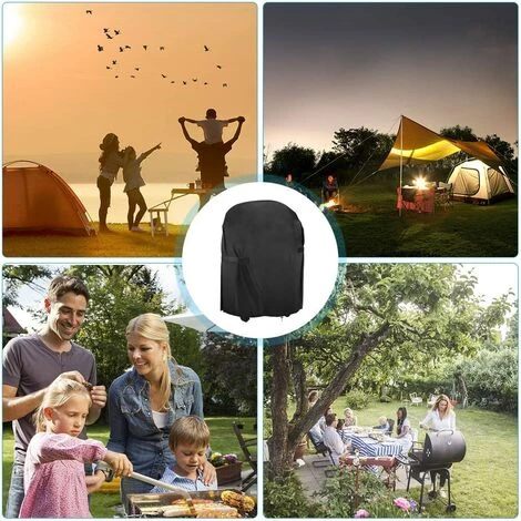 TRIOMPHE TTIO Bâche De Protection Barbecue, Bâche Barbecue Ronde, Protection Barbecue Exterieur, Housse De Barbecue Convient La Plupart Des Grill, 77 X 90 Cm, Noir 4 TRIOMPHE TTIO Bâche De Protection Barbecue, Bâche Barbecue Ronde, Protection Barbecue Exterieur, Housse De Barbecue Convient La Plupart Des Grill, 77 X 90 Cm, Noir – Image 4