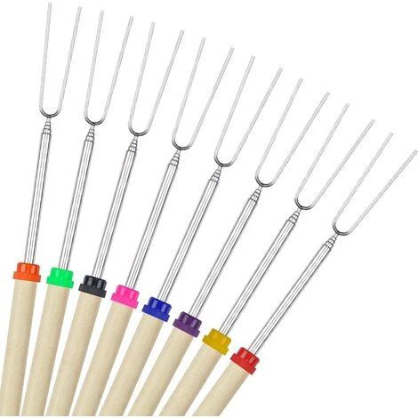 VERSAILLESFR BBQ Marshmallow Brochette De 8 Télescopage Rotation Extensible Smores Brochettes & Hot Dog Fourchette 32 Cm Enfants Au Camping Feu Feu Accessoires, 8-Piece 1 VERSAILLESFR BBQ Marshmallow Brochette De 8 Télescopage Rotation Extensible Smores Brochettes & Hot Dog Fourchette 32 Cm Enfants Au Camping Feu Feu Accessoires, 8-Piece