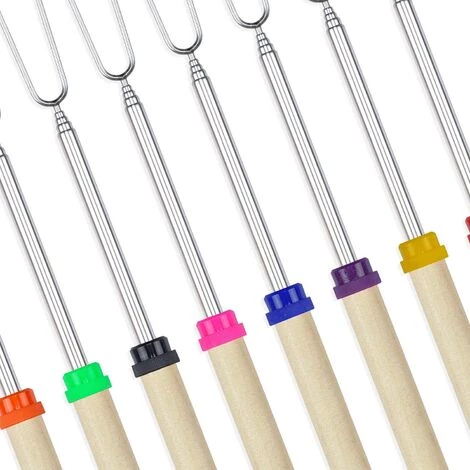 VERSAILLESFR BBQ Marshmallow Brochette De 8 Télescopage Rotation Extensible Smores Brochettes & Hot Dog Fourchette 32 Cm Enfants Au Camping Feu Feu Accessoires, 8-Piece 2 VERSAILLESFR BBQ Marshmallow Brochette De 8 Télescopage Rotation Extensible Smores Brochettes & Hot Dog Fourchette 32 Cm Enfants Au Camping Feu Feu Accessoires, 8-Piece – Image 2