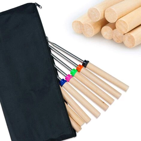 VERSAILLESFR BBQ Marshmallow Brochette De 8 Télescopage Rotation Extensible Smores Brochettes & Hot Dog Fourchette 32 Cm Enfants Au Camping Feu Feu Accessoires, 8-Piece 3 VERSAILLESFR BBQ Marshmallow Brochette De 8 Télescopage Rotation Extensible Smores Brochettes & Hot Dog Fourchette 32 Cm Enfants Au Camping Feu Feu Accessoires, 8-Piece – Image 3