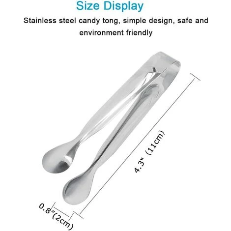 VERSAILLESFR Lot De 10 Mini Pinces à Glaçons En Acier Inoxydable Pour Fête De Mariage, Bar, Cuisine, Bonbons, Gâteaux, Café, Thé 2 VERSAILLESFR Lot De 10 Mini Pinces à Glaçons En Acier Inoxydable Pour Fête De Mariage, Bar, Cuisine, Bonbons, Gâteaux, Café, Thé – Image 2