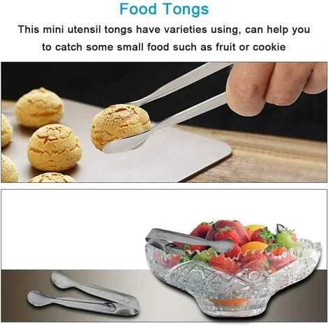 VERSAILLESFR Lot De 10 Mini Pinces à Glaçons En Acier Inoxydable Pour Fête De Mariage, Bar, Cuisine, Bonbons, Gâteaux, Café, Thé 5 VERSAILLESFR Lot De 10 Mini Pinces à Glaçons En Acier Inoxydable Pour Fête De Mariage, Bar, Cuisine, Bonbons, Gâteaux, Café, Thé – Image 5