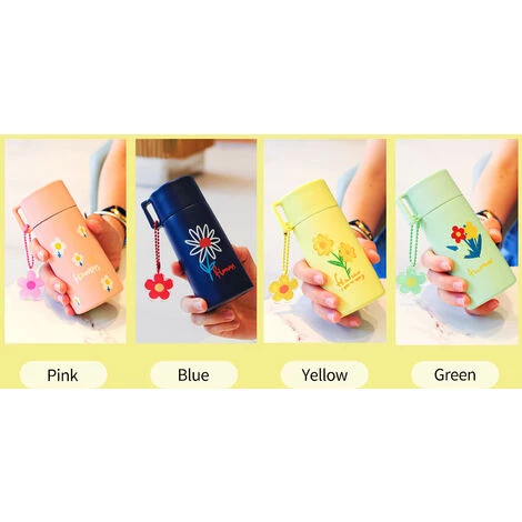 HAPPYSHOPPING 150 Ml Mini Tasse Thermos Bouteille D'eau Thermique Avec Sangle Bouteille D'eau Portable Etanche Aux Fuites En Acier Inoxydable Flacons Sous Vide Bouteille Pour Voyage En Plein Air Gym Fitness, Modele: Jaune - Modele:Jaune 2 HAPPYSHOPPING 150 Ml Mini Tasse Thermos Bouteille D'eau Thermique Avec Sangle Bouteille D'eau Portable Etanche Aux Fuites En Acier Inoxydable Flacons Sous Vide Bouteille Pour Voyage En Plein Air Gym Fitness, Modele: Jaune - Modele:Jaune – Image 2