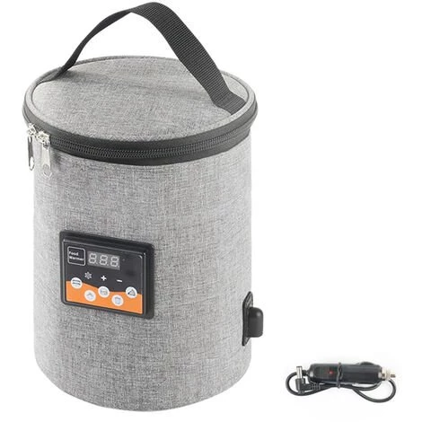 HAPPYSHOPPING Four Portable 12V Rechauffeur De Nourriture Pour Voiture Mini Four Personnel Avec Affichage Numerique Temperature Prereglee Chauffage De Voiture Electrique Boite A Lunch Pour Road Trip Camping Pique-Nique En Deplacement Travail De Bureau,Modele:Gris 2 HAPPYSHOPPING Four Portable 12V Rechauffeur De Nourriture Pour Voiture Mini Four Personnel Avec Affichage Numerique Temperature Prereglee Chauffage De Voiture Electrique Boite A Lunch Pour Road Trip Camping Pique-Nique En Deplacement Travail De Bureau,Modele:Gris – Image 2