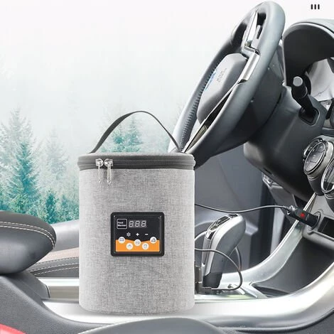 HAPPYSHOPPING Four Portable 12V Rechauffeur De Nourriture Pour Voiture Mini Four Personnel Avec Affichage Numerique Temperature Prereglee Chauffage De Voiture Electrique Boite A Lunch Pour Road Trip Camping Pique-Nique En Deplacement Travail De Bureau,Modele:Gris 3 HAPPYSHOPPING Four Portable 12V Rechauffeur De Nourriture Pour Voiture Mini Four Personnel Avec Affichage Numerique Temperature Prereglee Chauffage De Voiture Electrique Boite A Lunch Pour Road Trip Camping Pique-Nique En Deplacement Travail De Bureau,Modele:Gris – Image 3