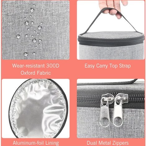 HAPPYSHOPPING Four Portable 12V Rechauffeur De Nourriture Pour Voiture Mini Four Personnel Avec Affichage Numerique Temperature Prereglee Chauffage De Voiture Electrique Boite A Lunch Pour Road Trip Camping Pique-Nique En Deplacement Travail De Bureau,Modele:Gris 5 HAPPYSHOPPING Four Portable 12V Rechauffeur De Nourriture Pour Voiture Mini Four Personnel Avec Affichage Numerique Temperature Prereglee Chauffage De Voiture Electrique Boite A Lunch Pour Road Trip Camping Pique-Nique En Deplacement Travail De Bureau,Modele:Gris – Image 5