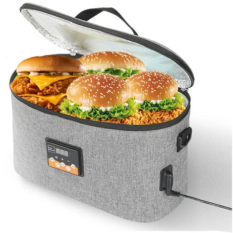 HAPPYSHOPPING Four Portable 12V Rechauffeur De Nourriture De Voiture Mini Four Personnel Avec Affichage Numerique Temperature Preregle 8L Boite A Lunch Chauffage De Voiture Electrique Pour Road Trip Camping Pique-Nique Sur Le Go Travail De Bureau,modele:Gris 2 HAPPYSHOPPING Four Portable 12V Rechauffeur De Nourriture De Voiture Mini Four Personnel Avec Affichage Numerique Temperature Preregle 8L Boite A Lunch Chauffage De Voiture Electrique Pour Road Trip Camping Pique-Nique Sur Le Go Travail De Bureau,modele:Gris – Image 2