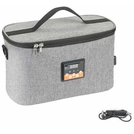 HAPPYSHOPPING Four Portable 12V Rechauffeur De Nourriture De Voiture Mini Four Personnel Avec Affichage Numerique Temperature Preregle 8L Boite A Lunch Chauffage De Voiture Electrique Pour Road Trip Camping Pique-Nique Sur Le Go Travail De Bureau,modele:Gris 3 HAPPYSHOPPING Four Portable 12V Rechauffeur De Nourriture De Voiture Mini Four Personnel Avec Affichage Numerique Temperature Preregle 8L Boite A Lunch Chauffage De Voiture Electrique Pour Road Trip Camping Pique-Nique Sur Le Go Travail De Bureau,modele:Gris – Image 3