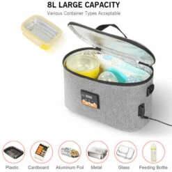 HAPPYSHOPPING Four Portable 12V Rechauffeur De Nourriture De Voiture Mini Four Personnel Avec Affichage Numerique Temperature Preregle 8L Boite A Lunch Chauffage De Voiture Electrique Pour Road Trip Camping Pique-Nique Sur Le Go Travail De Bureau,modele:Gris 9 HAPPYSHOPPING Four Portable 12V Rechauffeur De Nourriture De Voiture Mini Four Personnel Avec Affichage Numerique Temperature Preregle 8L Boite A Lunch Chauffage De Voiture Electrique Pour Road Trip Camping Pique-Nique Sur Le Go Travail De Bureau,modele:Gris -Accessoires de barbecue Soldes 42092351 5