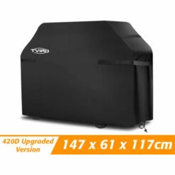 AUGIENB Housse De Protection Pour Barbecue Oxford 420D 145 X 61 X 117 Cm Noir