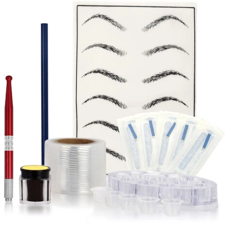 HAPPYSHOPPING Kit De Microblading Ensemble De Stylos A Aiguilles Pour Tatouage Des Sourcils Avec Pigment De Tatouage Pratique Pour Anneau De Peau Porte-gobelets En Plastique Crayon A Sourcils Pour Maquillage Permanent Des Sourcils Kits De Tatouage Multicolore, Modele: 2 HAPPYSHOPPING Kit De Microblading Ensemble De Stylos A Aiguilles Pour Tatouage Des Sourcils Avec Pigment De Tatouage Pratique Pour Anneau De Peau Porte-gobelets En Plastique Crayon A Sourcils Pour Maquillage Permanent Des Sourcils Kits De Tatouage Multicolore, Modele: – Image 2