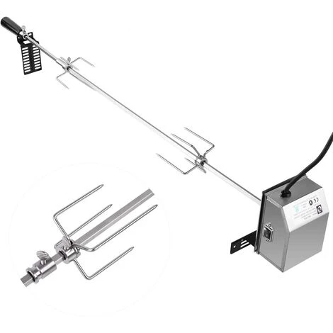 BAMNY 107CM BBQ Tourne Broche En Acier Inoxydable, Set De Broche à Griller, électrique Automatique Rotatif, Avec Moteur 4W 220-240V 50Hz, Certification CE, LFGB 1 BAMNY 107CM BBQ Tourne Broche En Acier Inoxydable, Set De Broche à Griller, électrique Automatique Rotatif, Avec Moteur 4W 220-240V 50Hz, Certification CE, LFGB