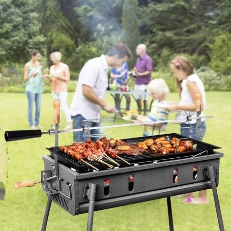 BAMNY 107CM BBQ Tourne Broche En Acier Inoxydable, Set De Broche à Griller, électrique Automatique Rotatif, Avec Moteur 4W 220-240V 50Hz, Certification CE, LFGB 4 BAMNY 107CM BBQ Tourne Broche En Acier Inoxydable, Set De Broche à Griller, électrique Automatique Rotatif, Avec Moteur 4W 220-240V 50Hz, Certification CE, LFGB – Image 4