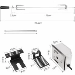 BAMNY 107CM BBQ Tourne Broche En Acier Inoxydable, Set De Broche à Griller, électrique Automatique Rotatif, Avec Moteur 4W 220-240V 50Hz, Certification CE, LFGB 9 BAMNY 107CM BBQ Tourne Broche En Acier Inoxydable, Set De Broche à Griller, électrique Automatique Rotatif, Avec Moteur 4W 220-240V 50Hz, Certification CE, LFGB -Accessoires de barbecue Soldes 42678074 5