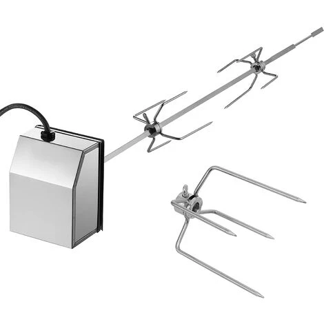 BAMNY BBQ Tourne Broche En Acier Inoxydable, Set De Broche à Griller, électrique Automatique Rotatif, Avec Moteur 4W 220-240V 50Hz, Certification CE, LFGB 1 BAMNY BBQ Tourne Broche En Acier Inoxydable, Set De Broche à Griller, électrique Automatique Rotatif, Avec Moteur 4W 220-240V 50Hz, Certification CE, LFGB