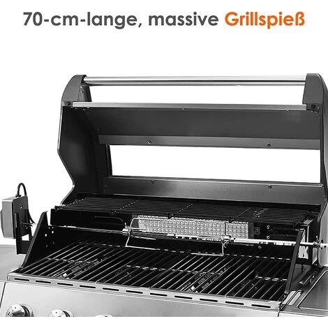 BAMNY BBQ Tourne Broche En Acier Inoxydable, Set De Broche à Griller, électrique Automatique Rotatif, Avec Moteur 4W 220-240V 50Hz, Certification CE, LFGB 2 BAMNY BBQ Tourne Broche En Acier Inoxydable, Set De Broche à Griller, électrique Automatique Rotatif, Avec Moteur 4W 220-240V 50Hz, Certification CE, LFGB – Image 2