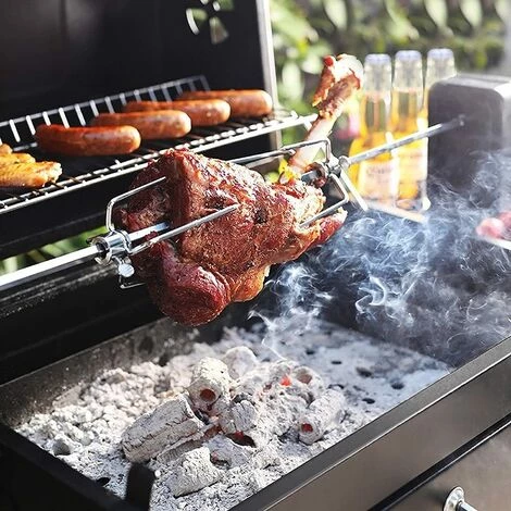 BAMNY BBQ Tourne Broche En Acier Inoxydable, Set De Broche à Griller, électrique Automatique Rotatif, Avec Moteur 4W 220-240V 50Hz, Certification CE, LFGB 4 BAMNY BBQ Tourne Broche En Acier Inoxydable, Set De Broche à Griller, électrique Automatique Rotatif, Avec Moteur 4W 220-240V 50Hz, Certification CE, LFGB – Image 4
