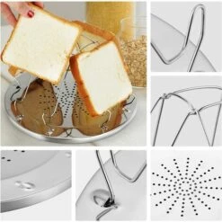 GDRHVFD Grille-Pain De Camping 4 Tranches Avec Support Pliable Plateau Poreux Grille-Pain Pour Les Familles Réchaud À Gaz Extérieur Pique-Nique Pliable -Accessoires de barbecue Soldes 42738018 5