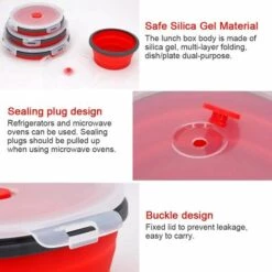 4PC Récipient Rond De Stockage De Nourriture En Silicone Avec Couvercle Sac De Rangement Pour Réfrigérateur-sans BPA, Adapté Au Four à Micro-ondes Lave-vaisselle Congélateur, Solution RV 7 4PC Récipient Rond De Stockage De Nourriture En Silicone Avec Couvercle Sac De Rangement Pour Réfrigérateur-sans BPA, Adapté Au Four à Micro-ondes Lave-vaisselle Congélateur, Solution RV -Accessoires de barbecue Soldes 42754709 3