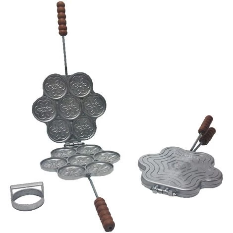 FONDERIA BONGIOVANNI Tigelliera 7 Places + Coupe Pâtes En Aluminium Pour Tigella Ou Crescentine + Recette De Cuisine 1 FONDERIA BONGIOVANNI Tigelliera 7 Places + Coupe Pâtes En Aluminium Pour Tigella Ou Crescentine + Recette De Cuisine