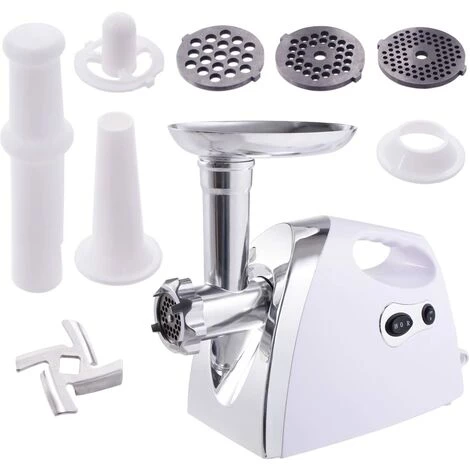 COSTWAY Hachoir à Viande Electrique Machine à Saucisses 1200W Inox Avec 3 Embouts, Classe énergétique A+ 1 COSTWAY Hachoir à Viande Electrique Machine à Saucisses 1200W Inox Avec 3 Embouts, Classe énergétique A+