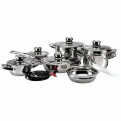 SILVANO Batterie De Cuisine 16 Pièces De Haute Qualité Thermomètre En Acier Inoxydable Intégré 8 SILVANO Batterie De Cuisine 16 Pièces De Haute Qualité Thermomètre En Acier Inoxydable Intégré -Accessoires de barbecue Soldes 45322278 4