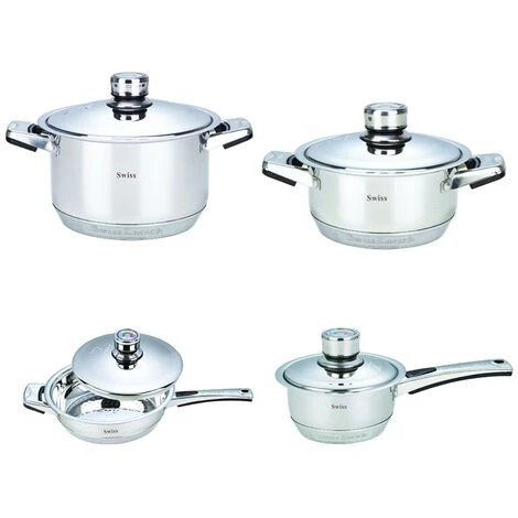 SILVANO Batterie De Cuisine 16 Pièces De Haute Qualité Thermomètre En Acier Inoxydable Intégré 5 SILVANO Batterie De Cuisine 16 Pièces De Haute Qualité Thermomètre En Acier Inoxydable Intégré – Image 5