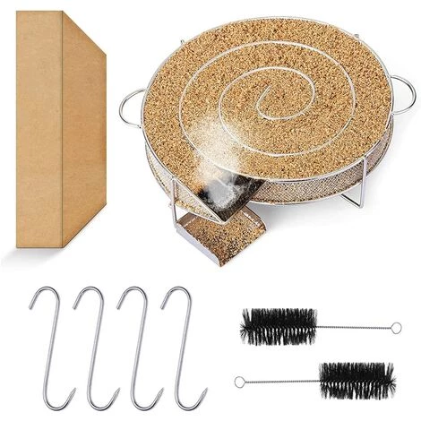 ALMI Générateur De Fumée Froide, Spirale En Acier Inoxydable Fumoir à Froid Pour Gril Bouilloire Fumeur BBQ Boîte De Fumoir De Granule Fumage Viande Poisson Avec 2 Brosse Nettoyage Et 4 Crochet 1 ALMI Générateur De Fumée Froide, Spirale En Acier Inoxydable Fumoir à Froid Pour Gril Bouilloire Fumeur BBQ Boîte De Fumoir De Granule Fumage Viande Poisson Avec 2 Brosse Nettoyage Et 4 Crochet