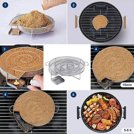 ALMI Générateur De Fumée Froide, Spirale En Acier Inoxydable Fumoir à Froid Pour Gril Bouilloire Fumeur BBQ Boîte De Fumoir De Granule Fumage Viande Poisson Avec 2 Brosse Nettoyage Et 4 Crochet 3 ALMI Générateur De Fumée Froide, Spirale En Acier Inoxydable Fumoir à Froid Pour Gril Bouilloire Fumeur BBQ Boîte De Fumoir De Granule Fumage Viande Poisson Avec 2 Brosse Nettoyage Et 4 Crochet – Image 3