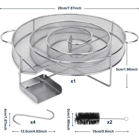 ALMI Générateur De Fumée Froide, Spirale En Acier Inoxydable Fumoir à Froid Pour Gril Bouilloire Fumeur BBQ Boîte De Fumoir De Granule Fumage Viande Poisson Avec 2 Brosse Nettoyage Et 4 Crochet 5 ALMI Générateur De Fumée Froide, Spirale En Acier Inoxydable Fumoir à Froid Pour Gril Bouilloire Fumeur BBQ Boîte De Fumoir De Granule Fumage Viande Poisson Avec 2 Brosse Nettoyage Et 4 Crochet – Image 5