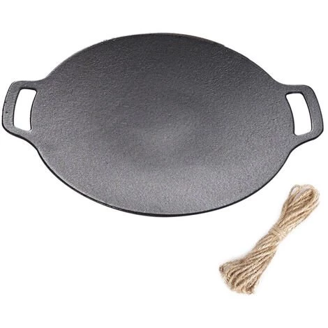 CLS Wok En Fonte Friture Cuisson Gril Rond Plateau De Cuisson Barbecue Gril En Plein Air Pique-Nique Outil De Cuisson Dispositif De Cuisson Pour Le Camping, Ensemble B 1 CLS Wok En Fonte Friture Cuisson Gril Rond Plateau De Cuisson Barbecue Gril En Plein Air Pique-Nique Outil De Cuisson Dispositif De Cuisson Pour Le Camping, Ensemble B