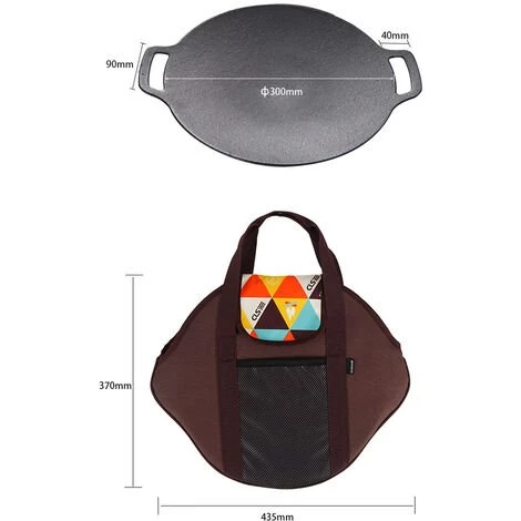 CLS Wok En Fonte Friture Cuisson Gril Rond Plateau De Cuisson Barbecue Gril En Plein Air Pique-Nique Outil De Cuisson Dispositif De Cuisson Pour Le Camping, Ensemble B 4 CLS Wok En Fonte Friture Cuisson Gril Rond Plateau De Cuisson Barbecue Gril En Plein Air Pique-Nique Outil De Cuisson Dispositif De Cuisson Pour Le Camping, Ensemble B – Image 4