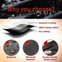 ALMI Housse Barbecue. Housse Bârbecue Gaz Bache De Protection BBQ Couverture 420D Tissu Oxford Étanche Résistant Aux UV Et Aux Larmes. Pour Weber. Holland. Jennair Etc(147x 61x122cm) 9 ALMI Housse Barbecue. Housse Bârbecue Gaz Bache De Protection BBQ Couverture 420D Tissu Oxford Étanche Résistant Aux UV Et Aux Larmes. Pour Weber. Holland. Jennair Etc(147x 61x122cm) -Accessoires de barbecue Soldes 45720001 5